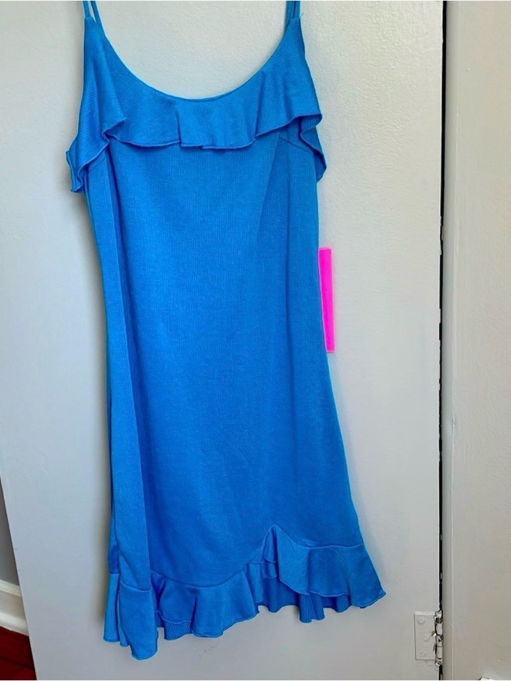 Betsey Johnson Bright Blue Ruffle Mini Dress